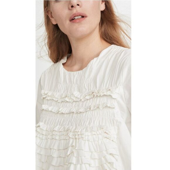 English Factory Sz. S White Short Sleeve Ruffle Tee Dress - Picture 5 of 16
